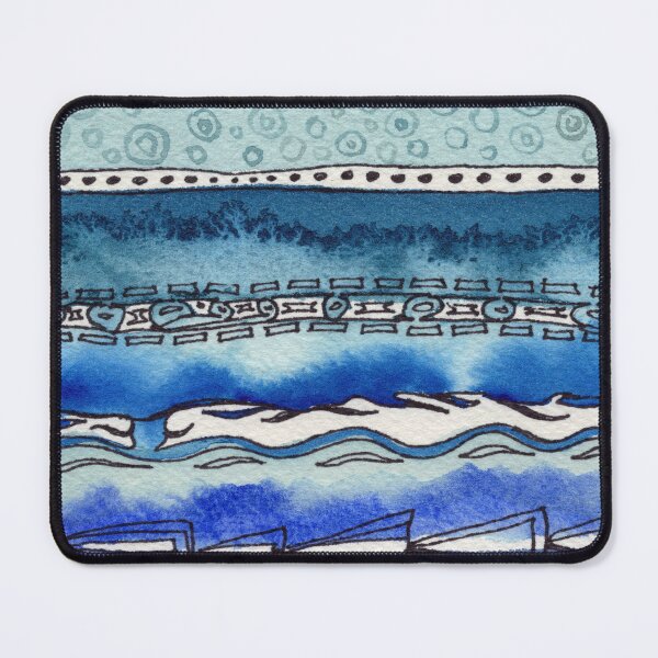 Item preview, Lines Rocks Waves Blue And Gray Watercolor I  designed and sold by Irina Sztukowski.