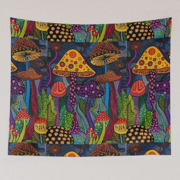 Item preview, Colorful Polka Dot Mushroom Forest designed and sold by xiao xuans.