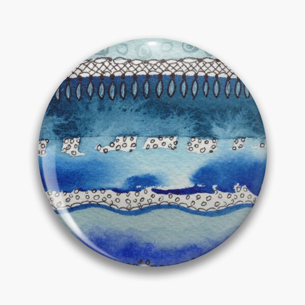 Item preview, Lines Rocks Waves Blue And Gray Watercolor II designed and sold by Irina Sztukowski.