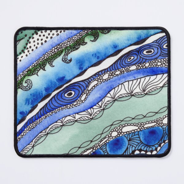 Item preview, Lines Rocks Waves Blue And Gray Watercolor III designed and sold by Irina Sztukowski.