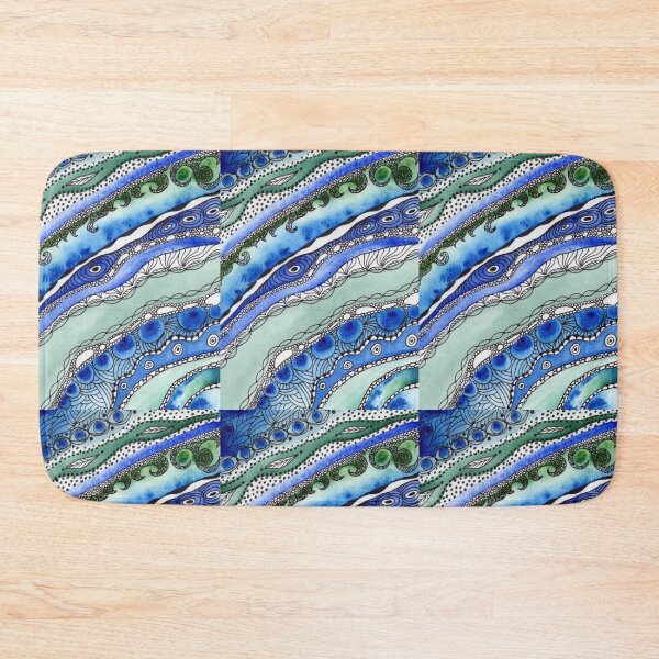 Item preview, Lines Rocks Waves Blue And Gray Watercolor III designed and sold by Irina Sztukowski.