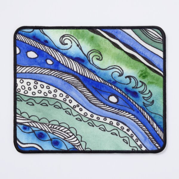 Item preview, Lines Rocks Waves Blue And Gray Watercolor IV designed and sold by Irina Sztukowski.