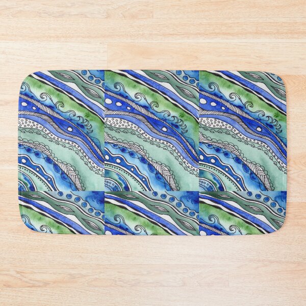Item preview, Lines Rocks Waves Blue And Gray Watercolor IV designed and sold by Irina Sztukowski.