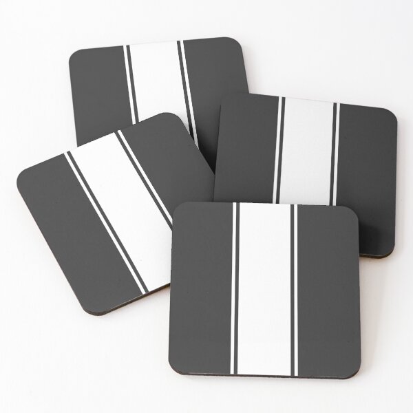 Item preview, Single Racing Stripe (wide) With 2 Pinstripes - White on Dark Gray designed and sold by Racing Stripes Only.