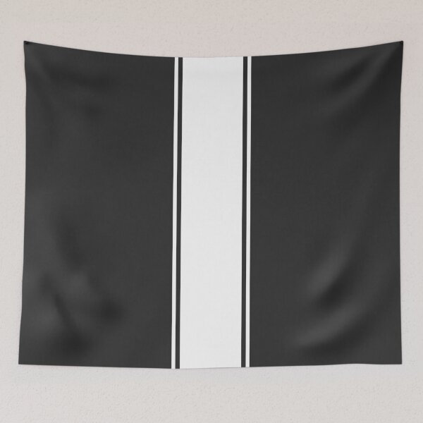 Item preview, Single Racing Stripe (wide) With 2 Pinstripes - White on Dark Gray designed and sold by Racing Stripes Only.