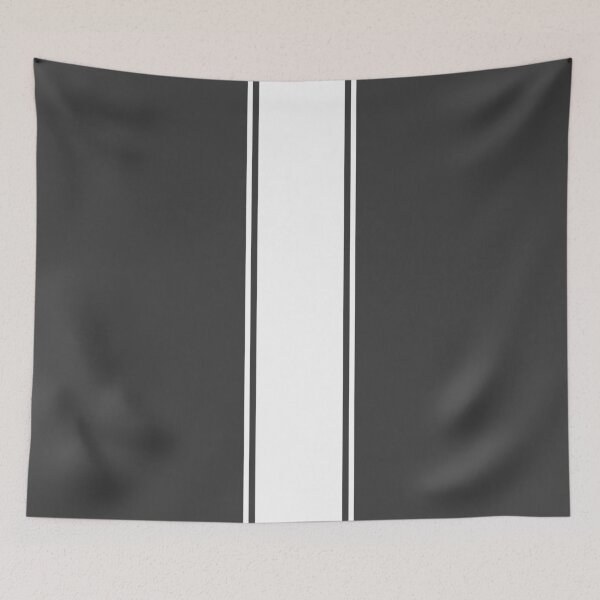 Item preview, Single Racing Stripe (wide) With 2 Pinstripes - White on Dark Gray designed and sold by Racing Stripes Only.