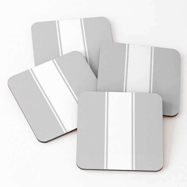 Item preview, Single Racing Stripe (wide) With 2 Pinstripes - White on Light Gray designed and sold by Racing Stripes Only.