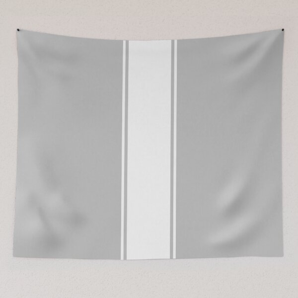 Item preview, Single Racing Stripe (wide) With 2 Pinstripes - White on Light Gray designed and sold by Racing Stripes Only.