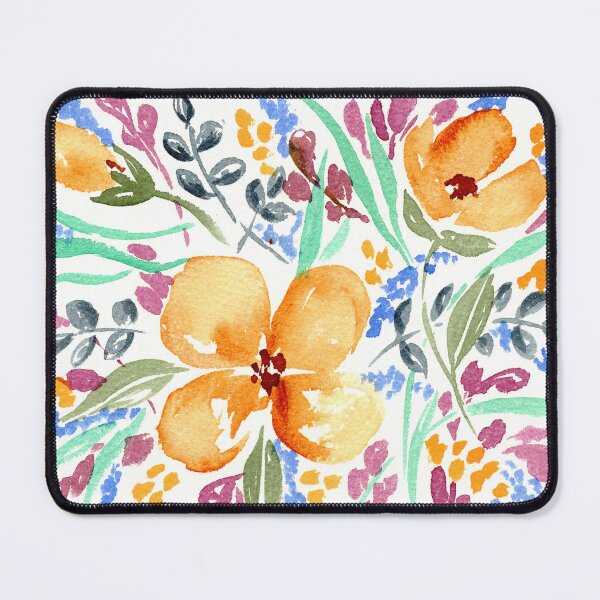 Item preview, Watercolor Flowers Gold Blue And Dusty Pink II designed and sold by Irina Sztukowski.