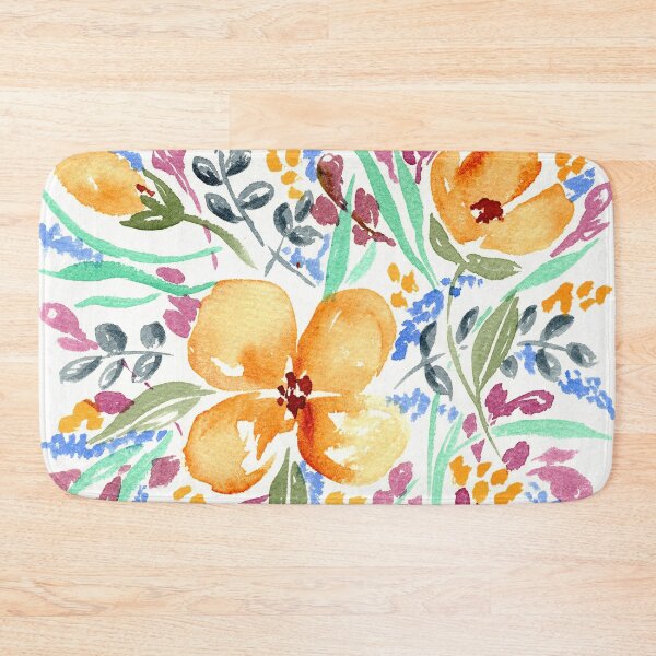 Item preview, Watercolor Flowers Gold Blue And Dusty Pink II designed and sold by Irina Sztukowski.