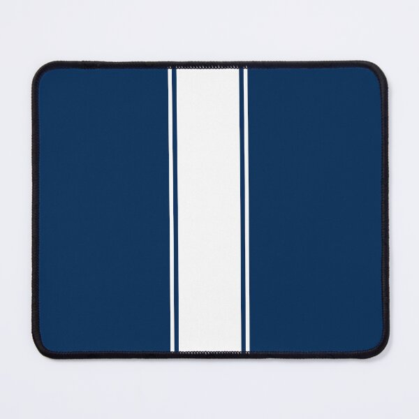Item preview, Single Racing Stripe (wide) With 2 Pinstripes - White on Coker Blue designed and sold by Racing Stripes Only.
