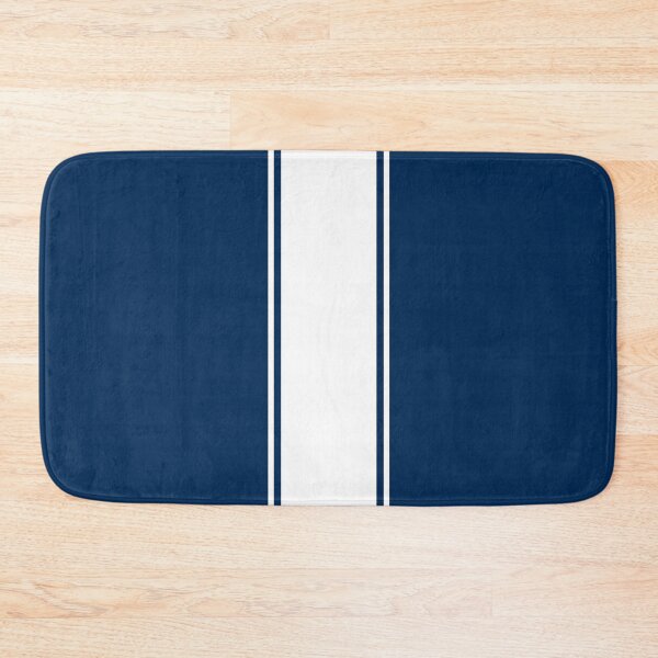 Item preview, Single Racing Stripe (wide) With 2 Pinstripes - White on Coker Blue designed and sold by Racing Stripes Only.