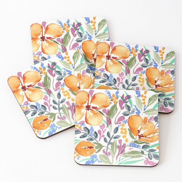 Item preview, Watercolor Flowers Gold Blue And Dusty Pink III designed and sold by Irina Sztukowski.