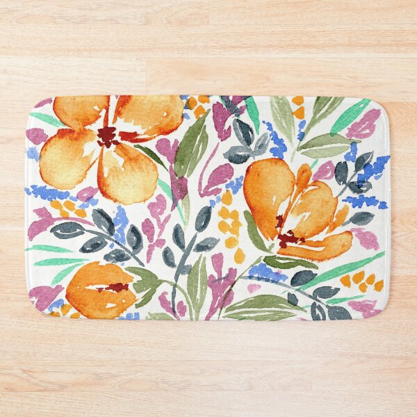 Item preview, Watercolor Flowers Gold Blue And Dusty Pink III designed and sold by Irina Sztukowski.