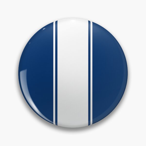 Item preview, Single Racing Stripe (wide) With 2 Pinstripes - White on Guardsman Blue designed and sold by Racing Stripes Only.