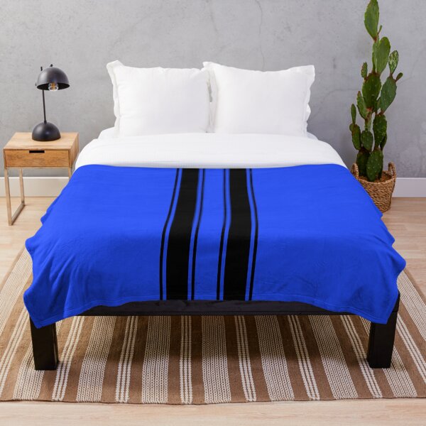 Item preview, Dual Racing Stripes 2 Pinstripes Each (Black On Blue) designed and sold by Racing Stripes Only.