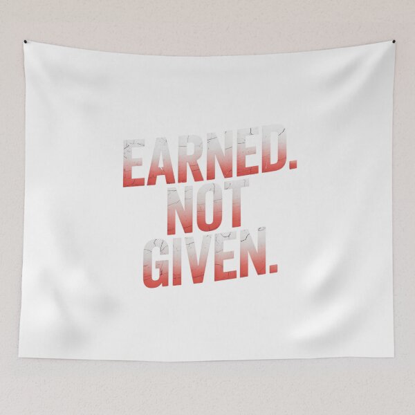 Item preview, Earned Not Given – Red Grunge Fitness Motivation Design designed and sold by ArtByYunus.