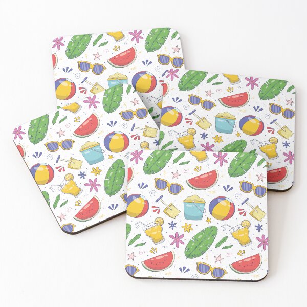 Item preview, Watermelon, cocktail, leaves and sand pattern designed and sold by Jamildesign.