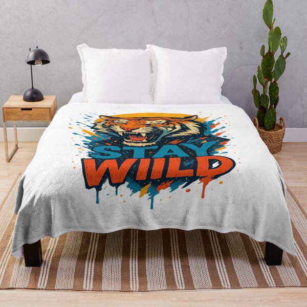 Item preview, Stay Wild – Fierce Tiger Street Art T-Shirt Design designed and sold by PastimeMastery.