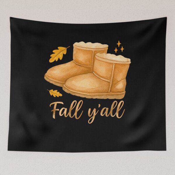 Item preview, Cozy Fall Boots with Leaves and Fall Y’all Text designed and sold by tigger shop.