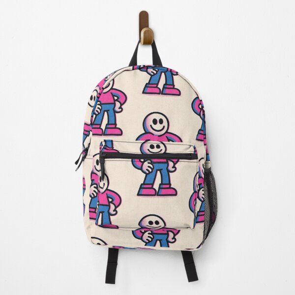 Item preview, Retro Smiley Cartoon Character – Bold Pop Art Style in Pink and Blue designed and sold by weirdfishes123.