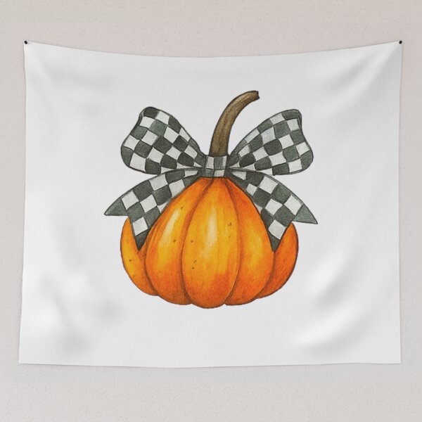 Item preview, Pumpkin with Black Check Bow Fall Y’all Design designed and sold by tigger shop.
