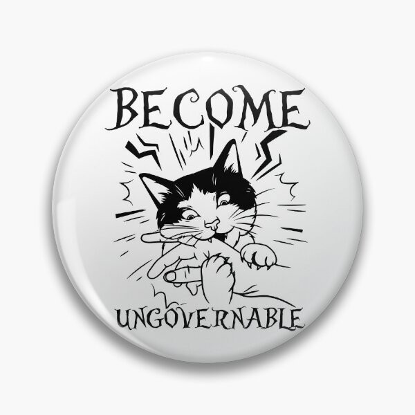 Item preview, Become Ungovernable - Black Cat Biting Hand designed and sold by gear-posters.