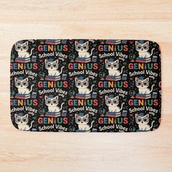 Item preview, School Vibes Only – Genius Cat with Books and Glasses - Back to School designed and sold by Taans-Creation.