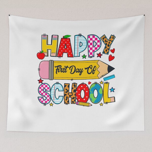 Item preview, Happy First Day of School Cute Pencil Lettering Design designed and sold by tigger shop.