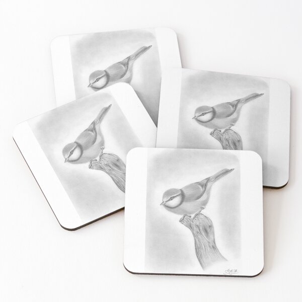 Item preview, B&W graphite drawing blue tit designed and sold by Richard Fettes.