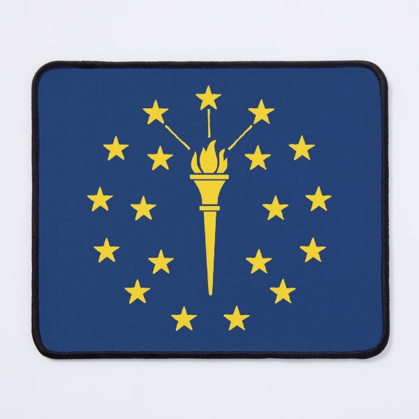 Item preview, Flag of Indiana state vector map with Indianapolis – flat design US map illustration, ideal for infographics, websites, education, prints, or creative projects designed and sold by lantoinetoine.