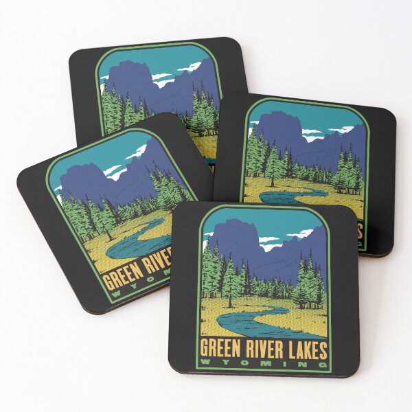 Item preview, Green River Lakes Wyoming Retro Squaretop Mountain designed and sold by HalpinDesign.