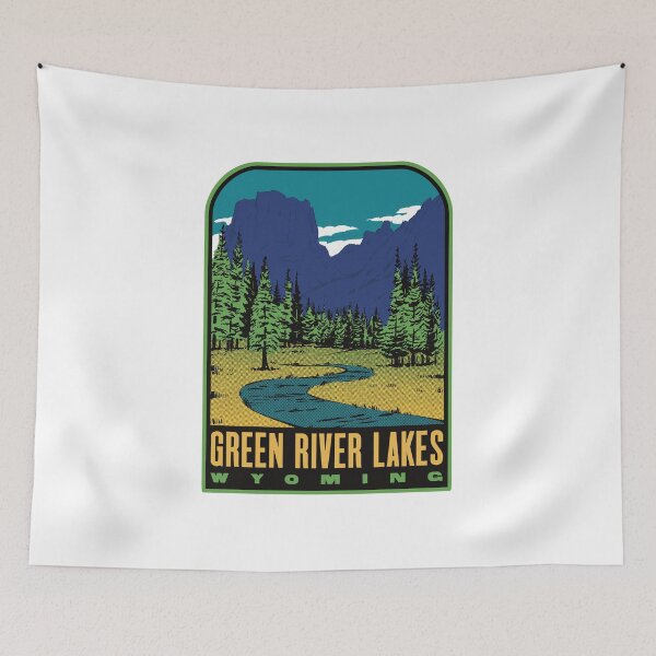 Item preview, Green River Lakes Wyoming Retro Squaretop Mountain designed and sold by HalpinDesign.