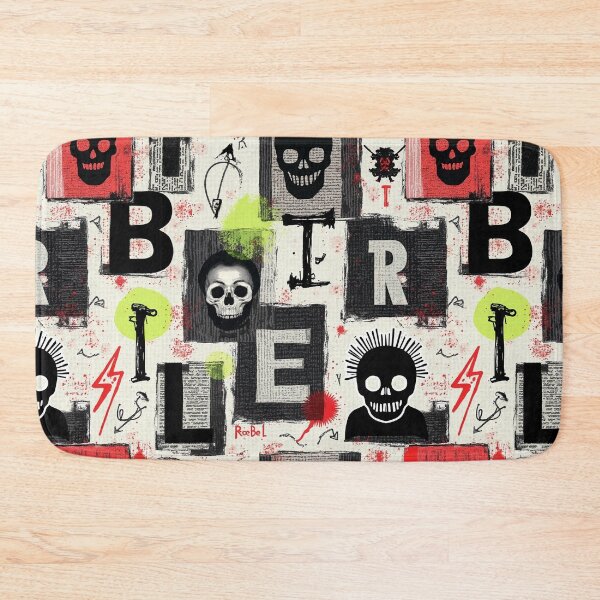 Item preview, Punk Rock Collage Pattern - Skulls and Stamps designed and sold by SoccaTamam.