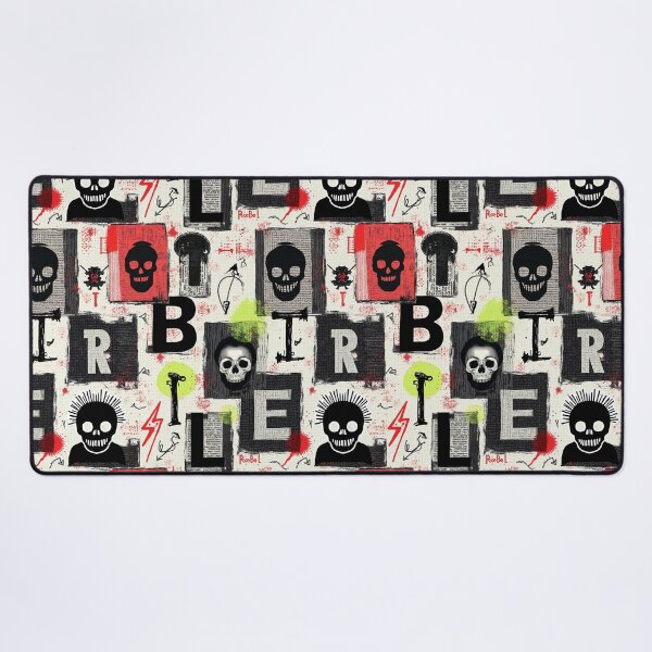 Item preview, Punk Rock Collage Pattern - Skulls and Stamps designed and sold by SoccaTamam.