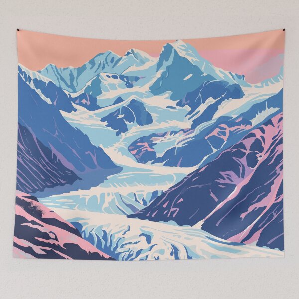 Item preview, Alaska Glacier Forest Minimalist Art Illustration designed and sold by LVTFCOarts.