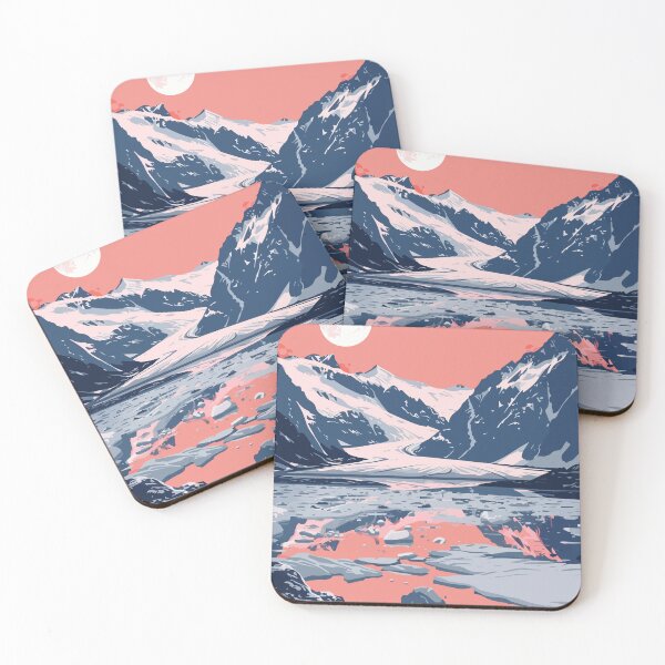 Item preview, Alaska Winter Mountain Lake Minimalist Art Illustration designed and sold by LVTFCOarts.