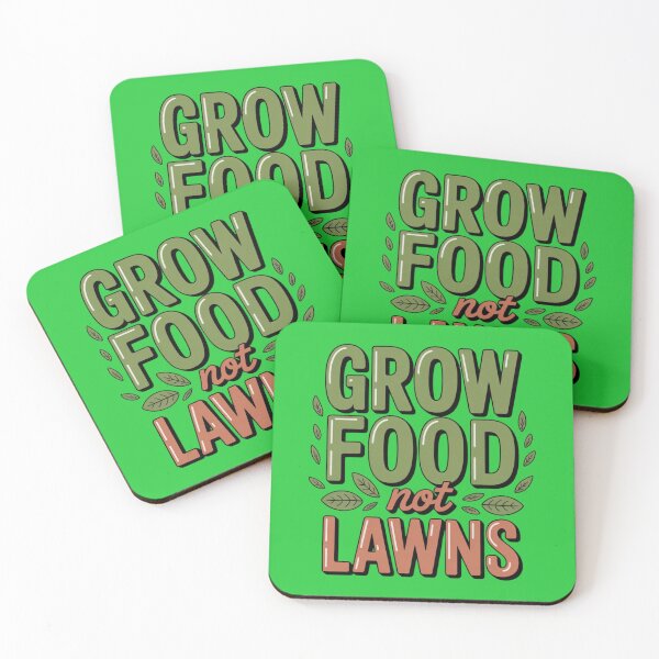 Item preview, Grow Food Not Lawns – Bold Urban Gardening Typography Design designed and sold by Timeless Design.