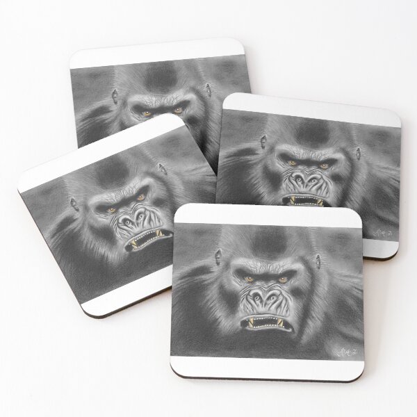 Item preview, B&W gorilla designed and sold by Richard Fettes.