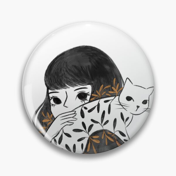 Aperçu de l'œuvre Fille avec un chat |P&B créée et vendue par saamerry.