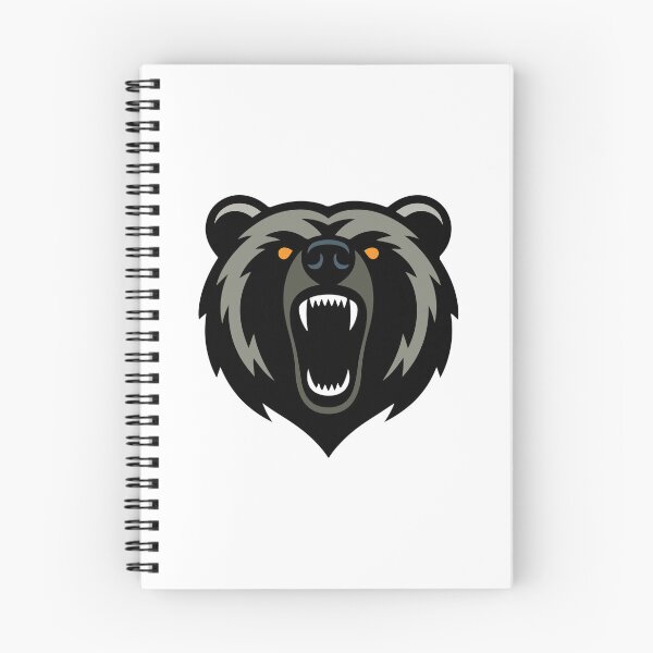 Item preview, Fierce Bear Head Vector illustration Black and Gray Silhouette with Roaring Mouth, Sharp Teeth, and Orange Eyes designed and sold by AtonuHaque.