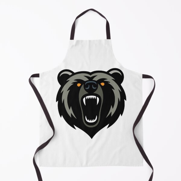 Item preview, Fierce Bear Head Vector illustration Black and Gray Silhouette with Roaring Mouth, Sharp Teeth, and Orange Eyes designed and sold by AtonuHaque.