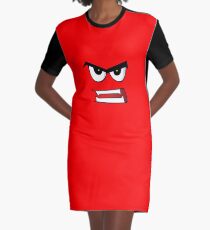 Angry Face Graphic T-Shirt Dress