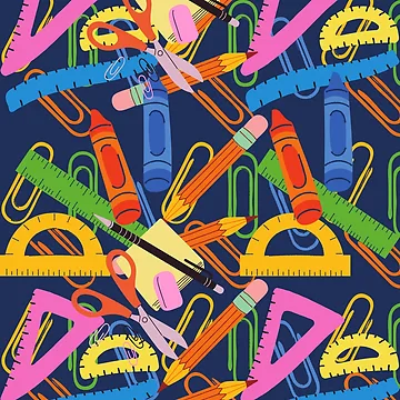 Artwork thumbnail, School Supplies Pattern – Math Instruments Design by Mintiko2