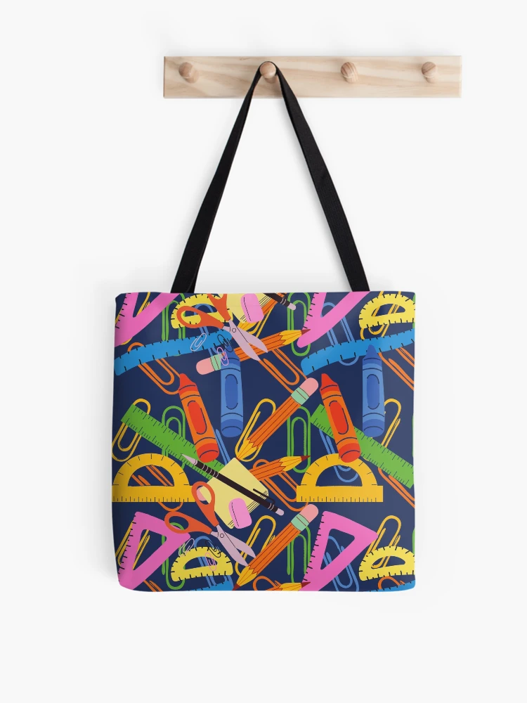 Thumbnail 1 of 2, Tote Bag, School Supplies Pattern – Math Instruments Design designed and sold by Mintiko2.