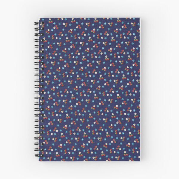 Aperçu de l'œuvre Petites fraises sur fond bleu marine créée et vendue par ImaginaryAnimal.
