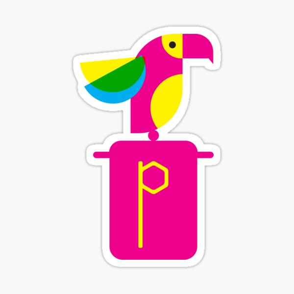 Pink Parrot Atop a Pot Sticker