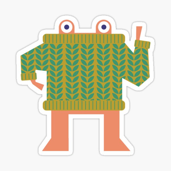Frog in a sweater Sticker
