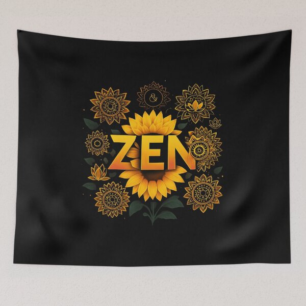 Item preview, Zen Sunflower Mandala Calm Vibes Aesthetic Design designed and sold by Furr-n-Purr.