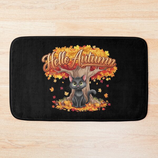 Item preview, Cat Leaf Fall Tree Hello Autumn - The perfect gift for cat lovers and autumn enthusiasts!. designed and sold by ZyziowskyArt.